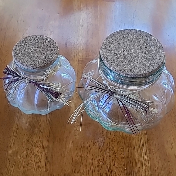 Vintage Pumpkin Shaped Apothecary Jars - Set of Two